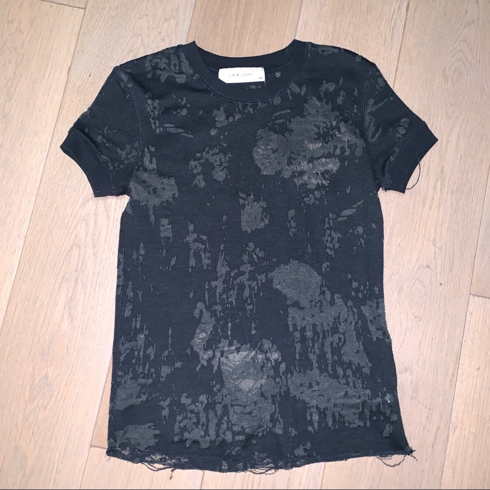 Iro Gray Holey Distressed T-Shirt